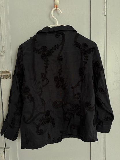 Vintage Sheer Floral Embroidered Blouse — additional view 10