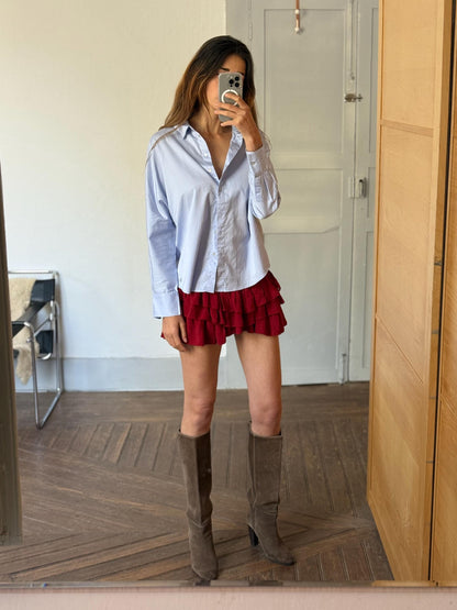 Vintage Soft Blue Button-Down Shirt — back view
