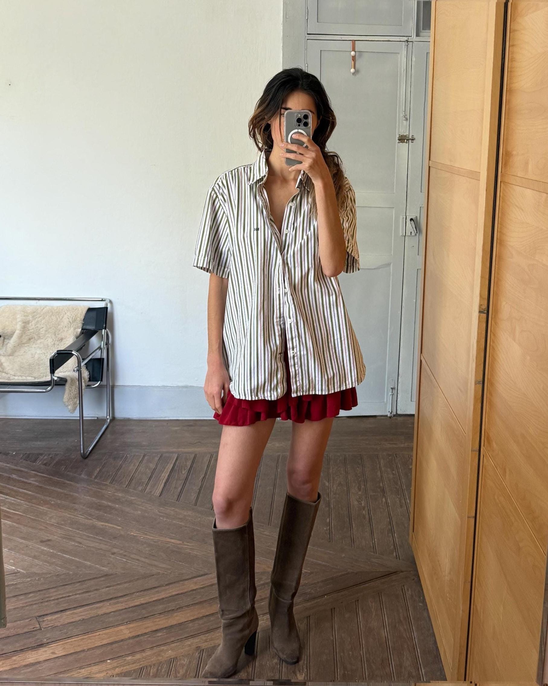 Vintage Pedro del Hierro striped shirt, Cotton oversized men’s button down, XL unisex loose fit blouse, Spanish designer fashion