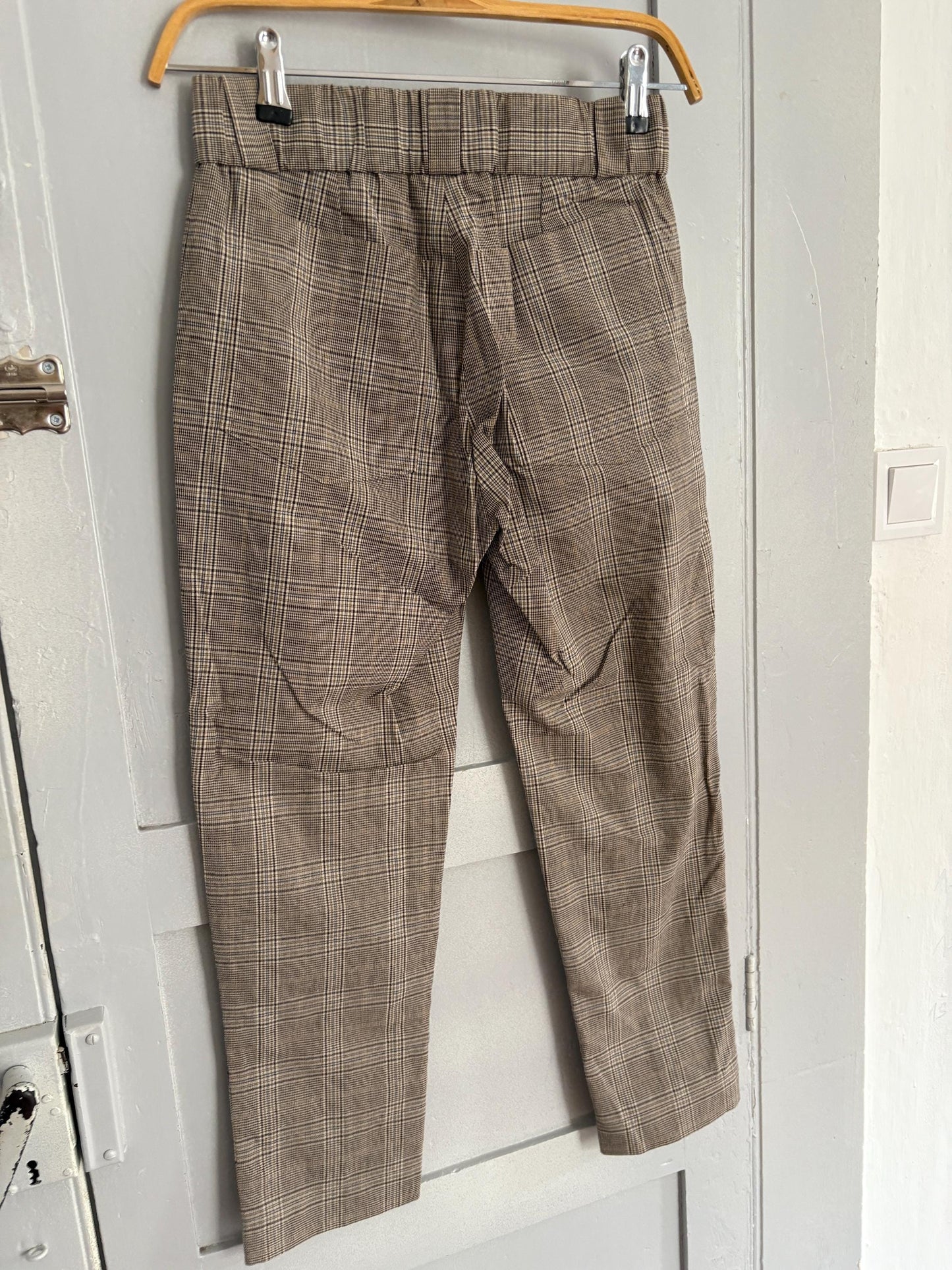 vintage light academia plaid pants, Essthetic trousers, petite fit cropped trousers,