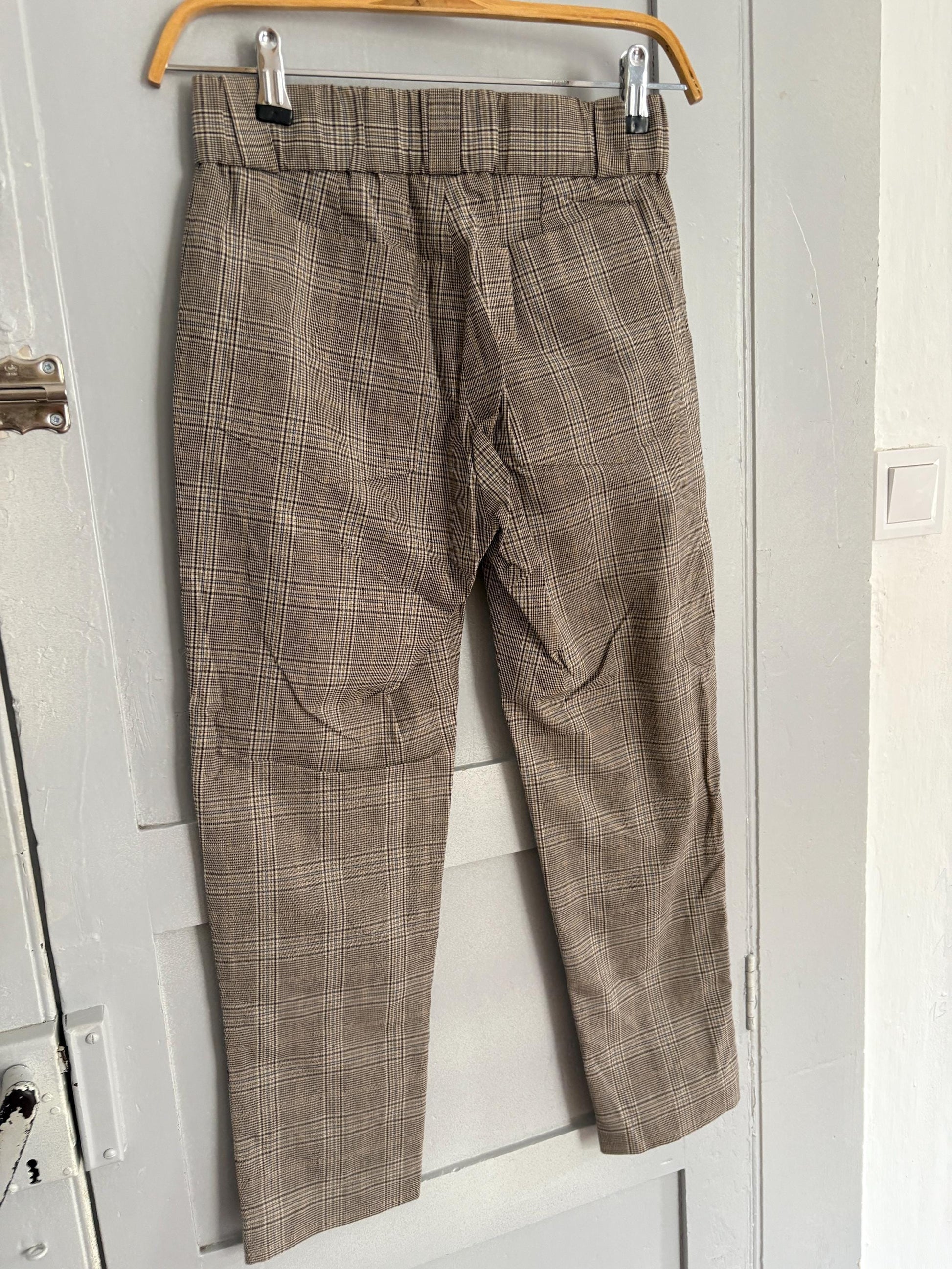 vintage light academia plaid pants, Essthetic trousers, petite fit cropped trousers,