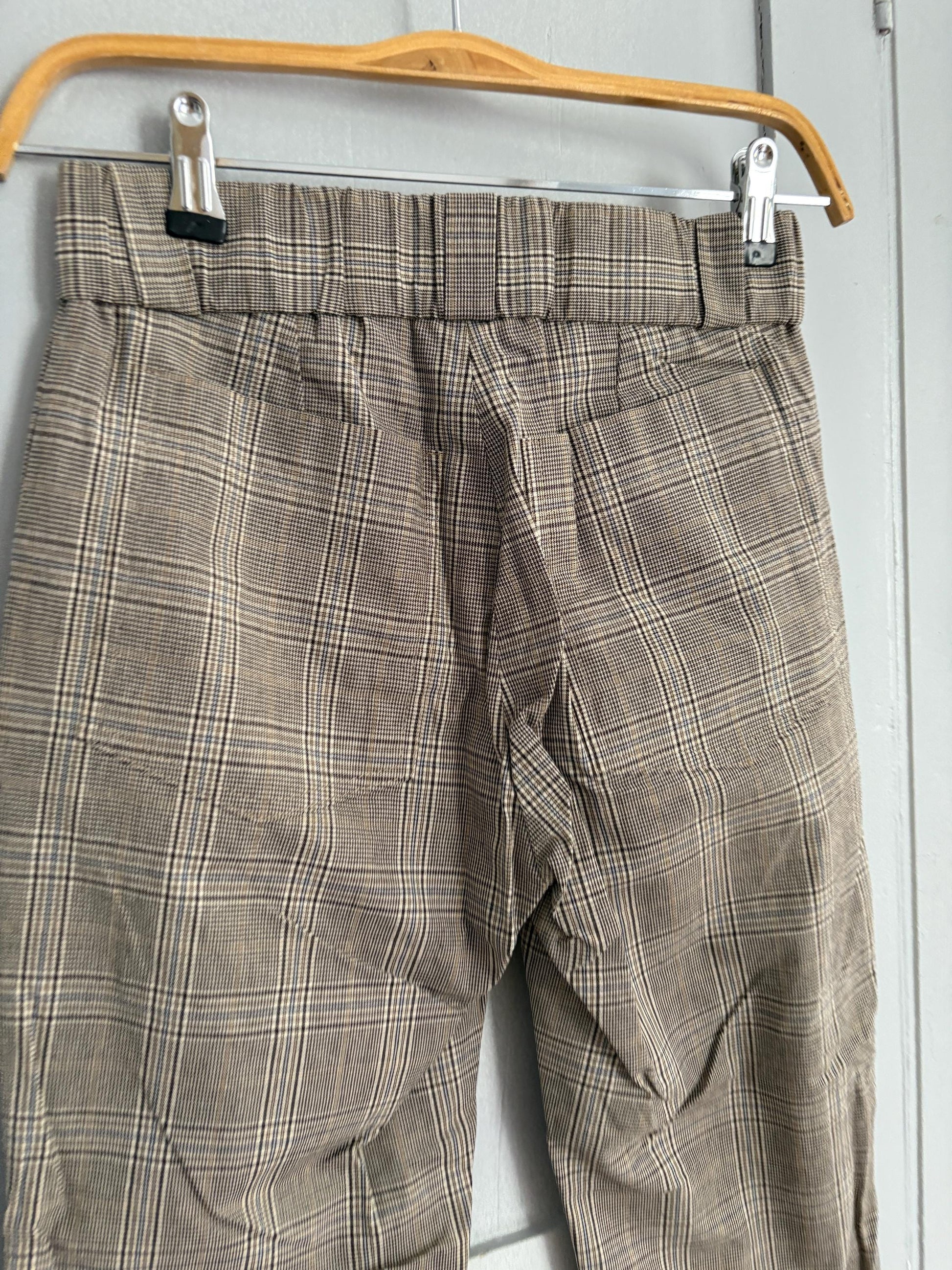 vintage light academia plaid pants, Essthetic trousers, petite fit cropped trousers,