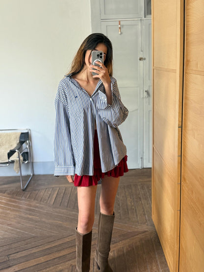 Vintage Burberry London Striped Cotton Shirt — back view