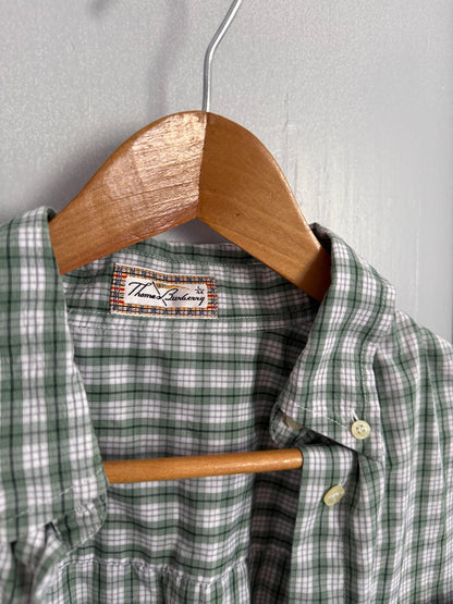 Vintage Burberry Check Shirt in Green & White — additional view 9