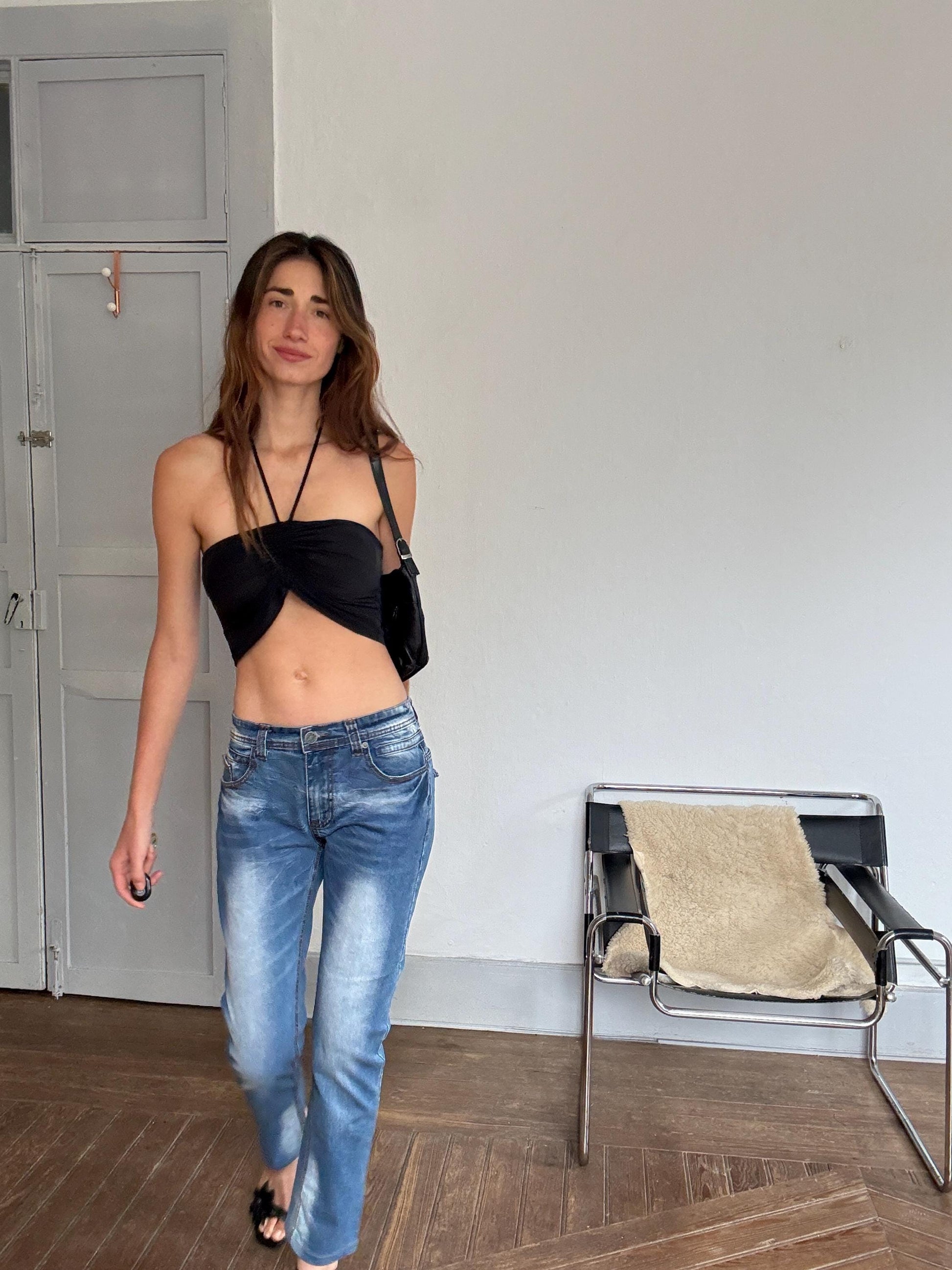 Vintage MEN's DSQUARED2 Jeans – Size 34, Distressed Mid-Wash Denim, Unisex Straight Leg Fit, Size M