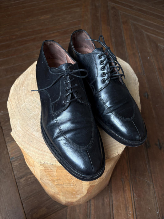 Vintage LOEWE Black Leather Derby Shoes – Size 44, Made in Spain, Timeless Classic Menswear, Loewe men shoes, Luxe dark academia wear