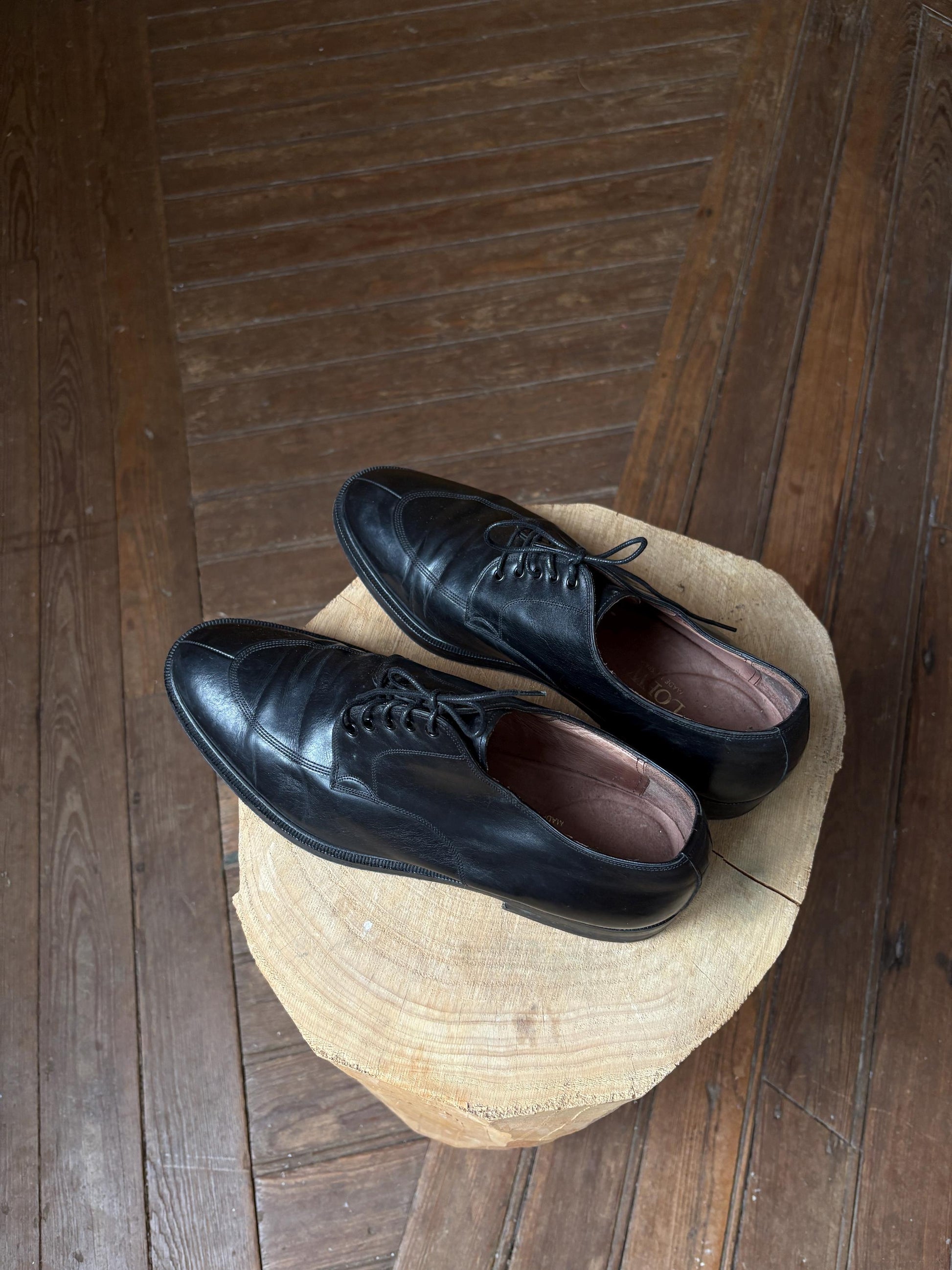 Vintage LOEWE Black Leather Derby Shoes – Size 44, Made in Spain, Timeless Classic Menswear, Loewe men shoes, Luxe dark academia wear