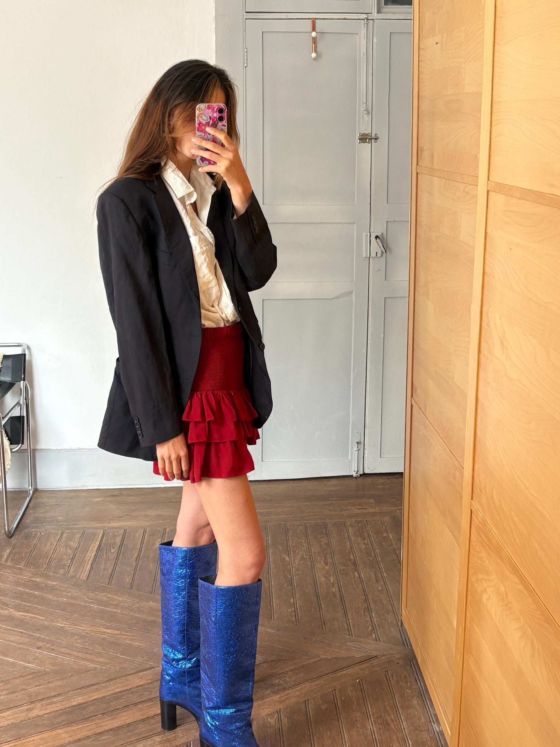 Vintage Burberry London Blazer – Oversized Black Wool Power Jacket, Unisex Parisian Chic