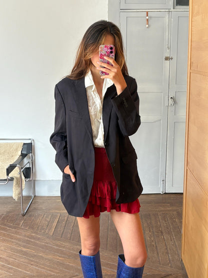 Vintage Burberry Oversized Black Wool Blazer — additional view 5
