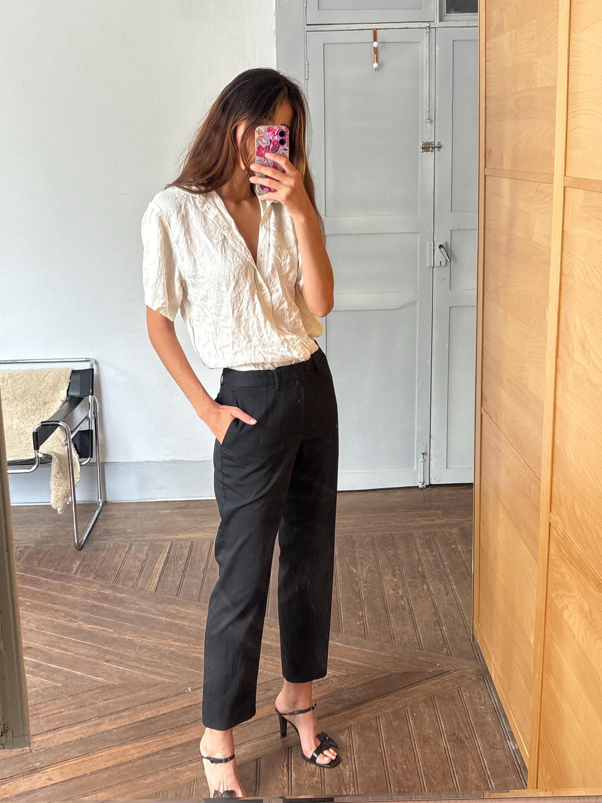 Vintage Men's Emidio Tucci Black Wool Blend Trousers – Classic Tailored Men’s Pants, Unisex Style