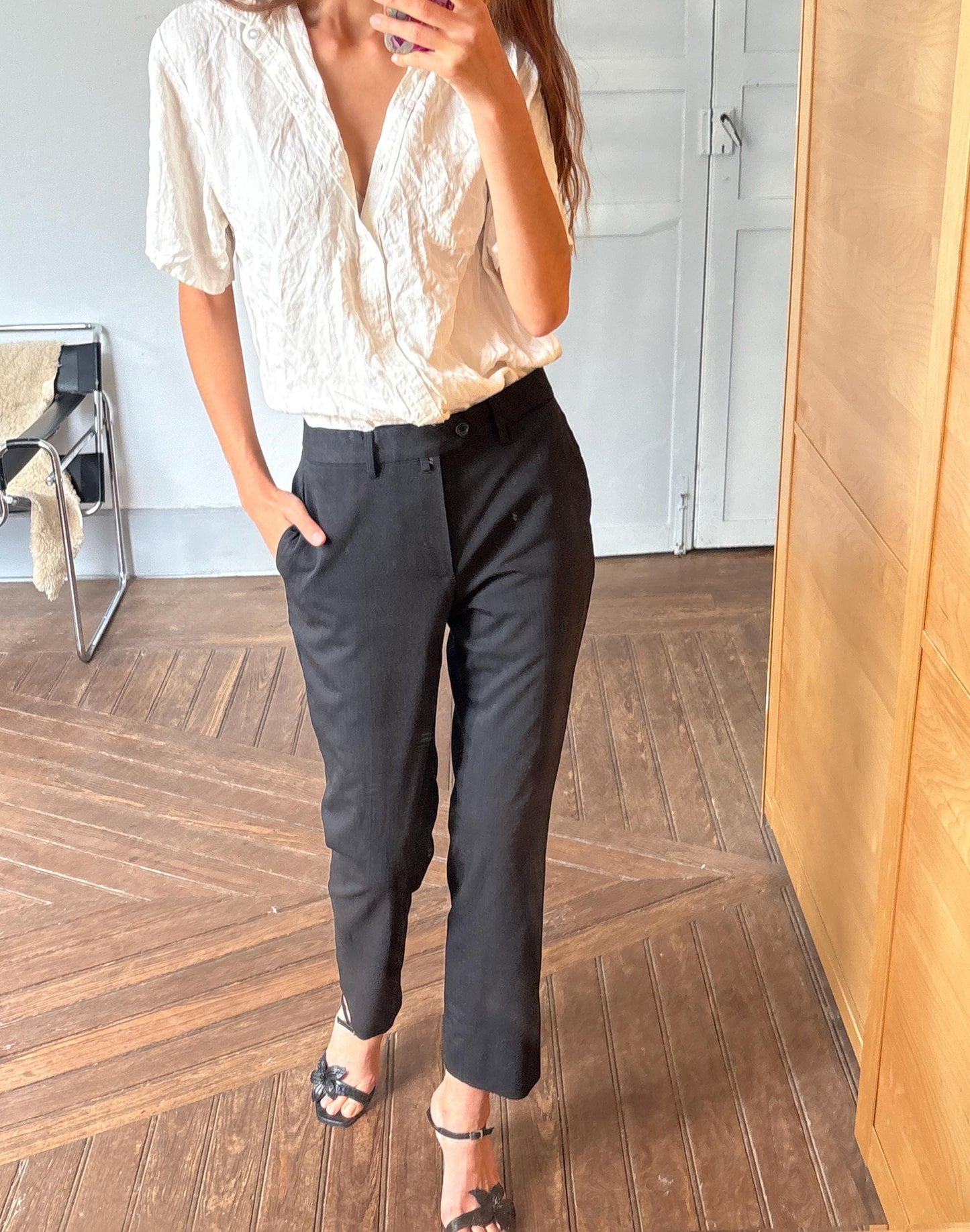 Vintage Men's Emidio Tucci Black Wool Blend Trousers – Classic Tailored Men’s Pants, Unisex Style