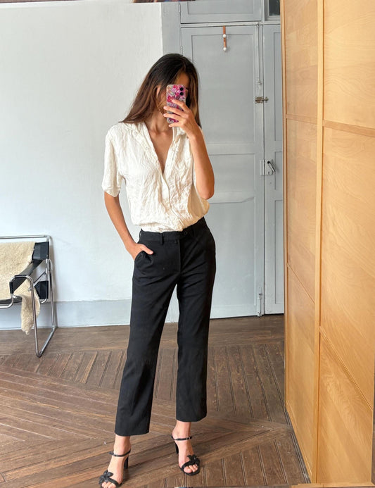 Vintage Men's Emidio Tucci Black Wool Blend Trousers – Classic Tailored Men’s Pants, Unisex Style