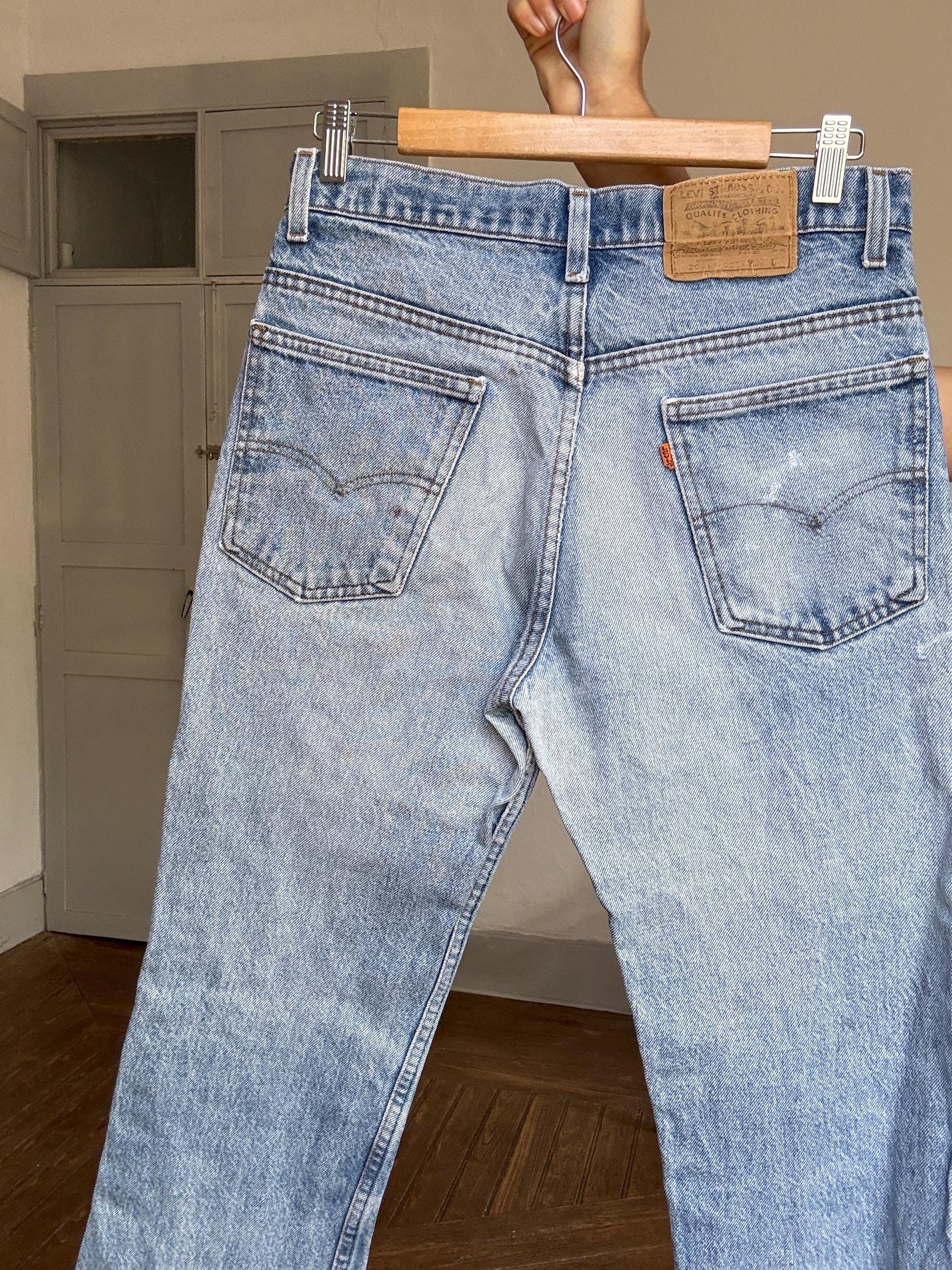 Vintage Levi’s Orange Tab 90s High Waist Jeans – W32 L34, Distressed Denim Straight Fit