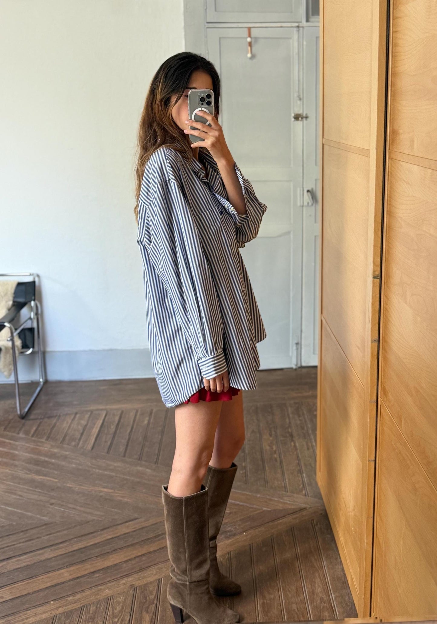 Vintage Burberry London Striped Shirt | 100% Cotton Button Down | Oversized Fit Boyfriend Shirt | Scandinavian Style | Size L - XL