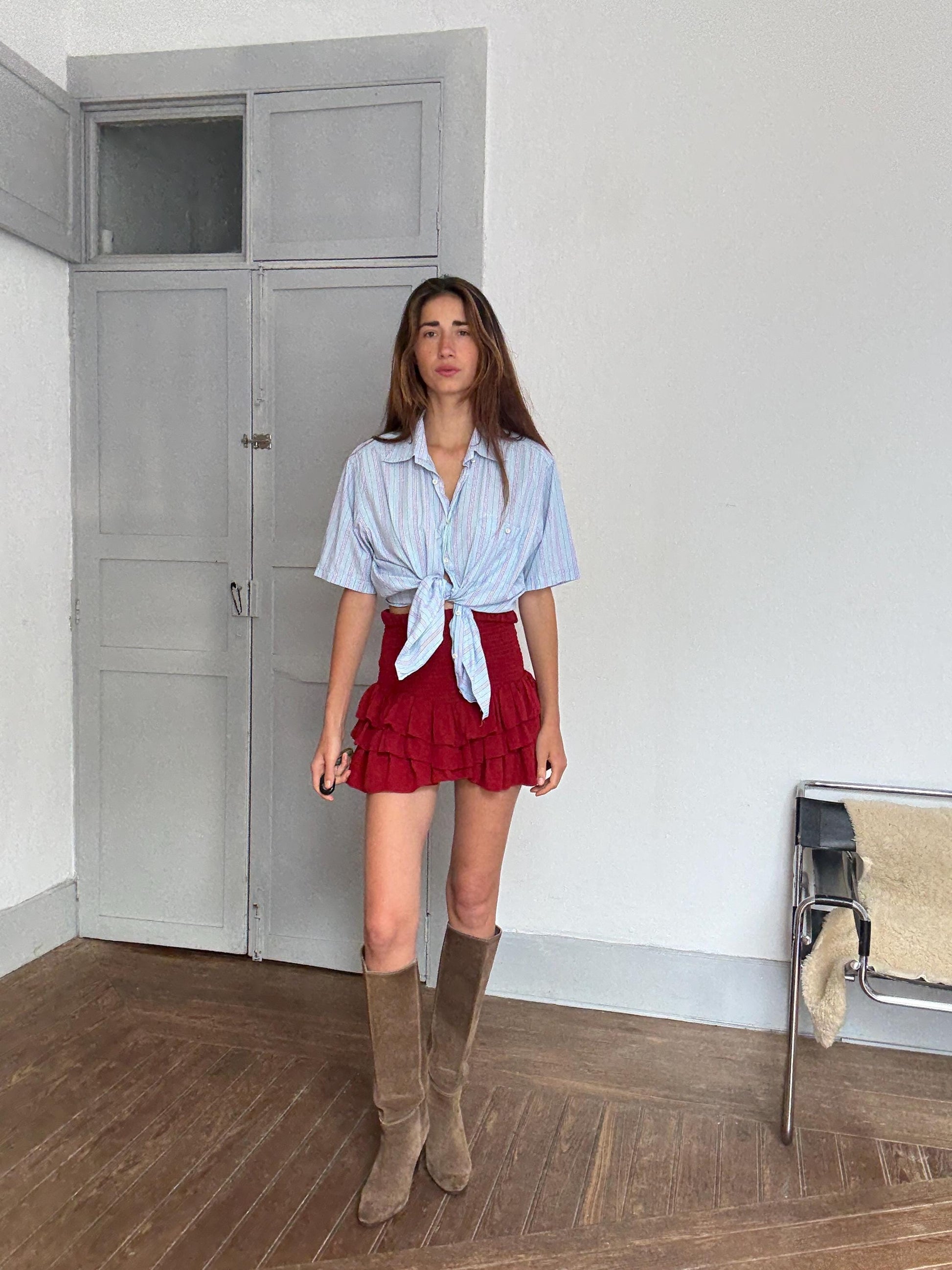 Vintage Ungaro Men’s Striped Shirt – Unisex Fit, French Designer, Button Down, Size L/XL, Styled Cropped or Loose