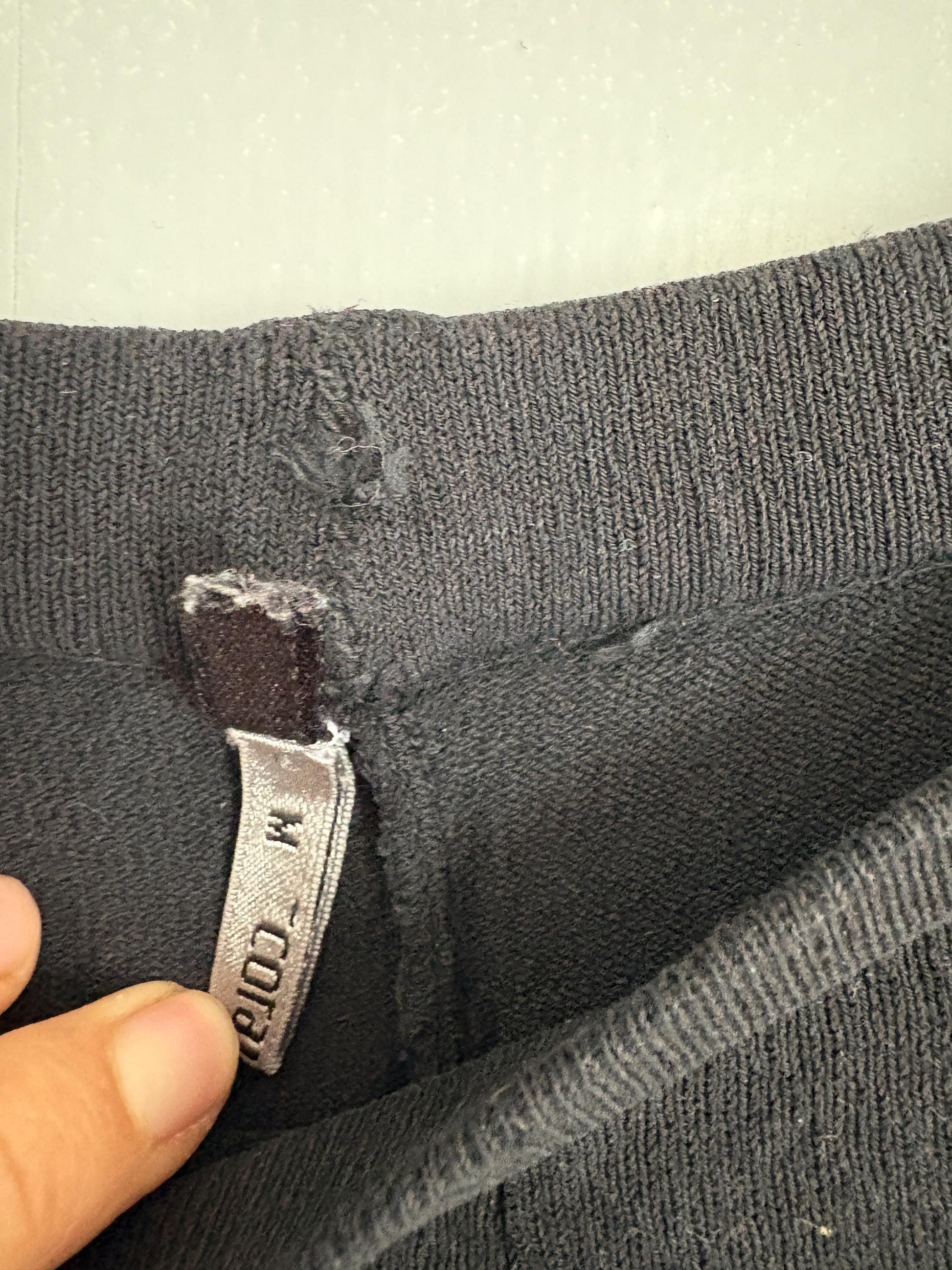 Cora Kemperman black wide leg soft pants, elastic waist cropped flowy trousers | lounge travel casual minimalist style, Size M