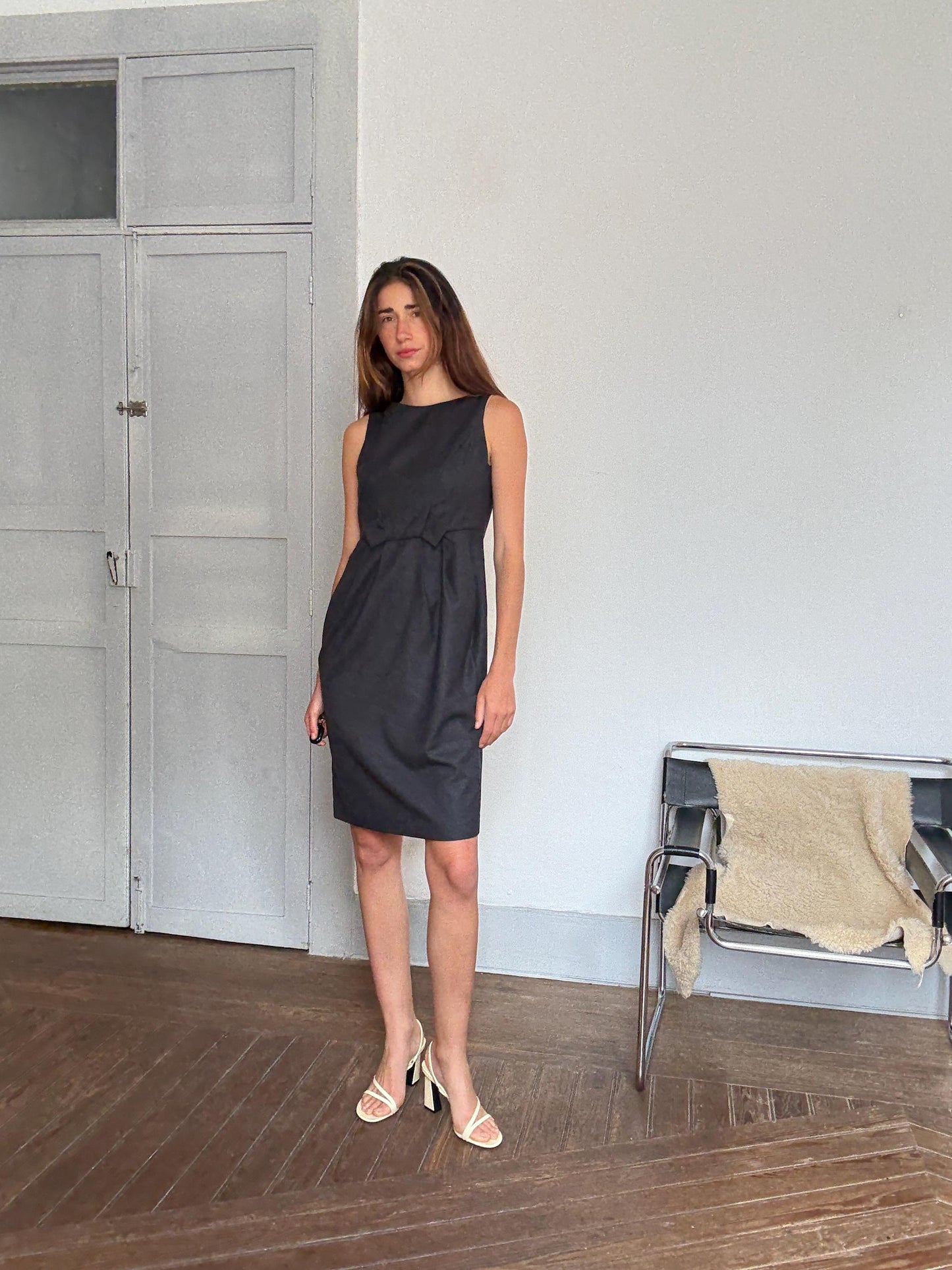 Purificación García Vintage Wool Dress | Elegant Formal Look | Size EU 40 | Size L 100% Wool | Classic Designer Piece | Office / Event Ready