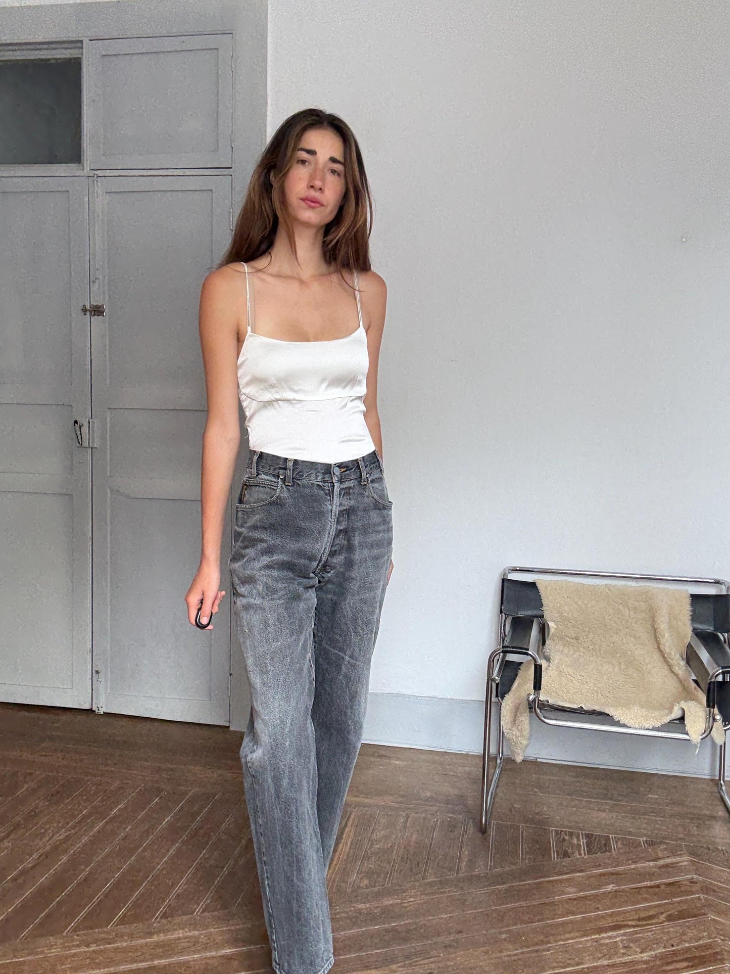 Vintage Armani Jeans dark grey denim – made in Italy, unisex fit, high waist, classic cut, amazing condition, 00s designer staple, Size XXL