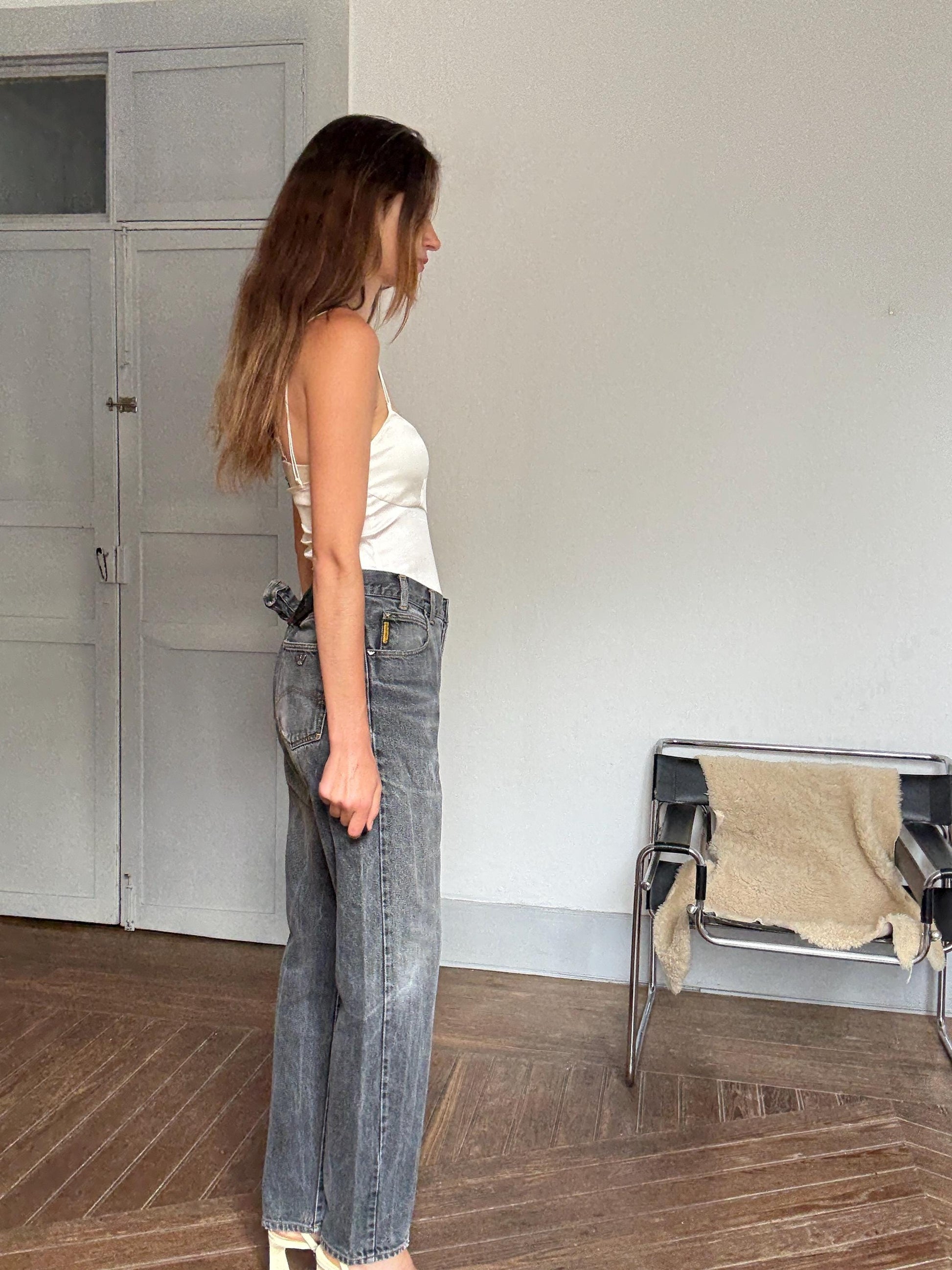 Vintage Armani Jeans dark grey denim – made in Italy, unisex fit, high waist, classic cut, amazing condition, 00s designer staple, Size XXL