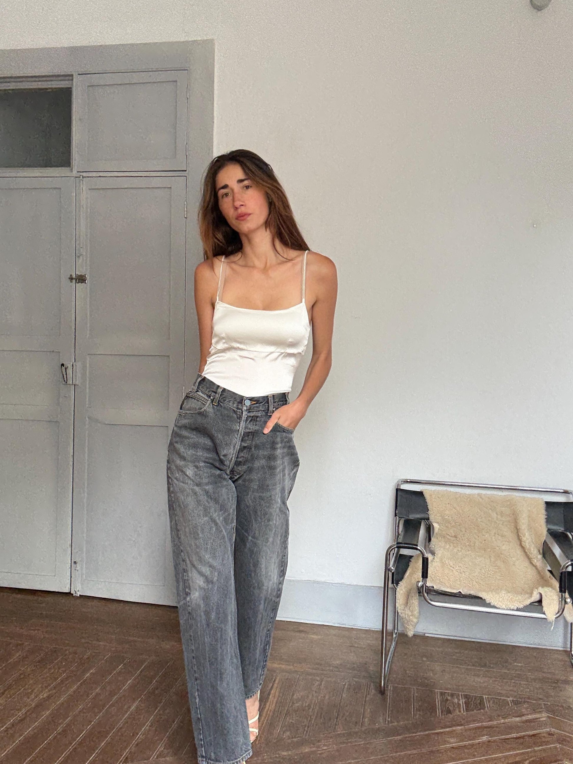 Vintage Armani Jeans dark grey denim – made in Italy, unisex fit, high waist, classic cut, amazing condition, 00s designer staple, Size XXL