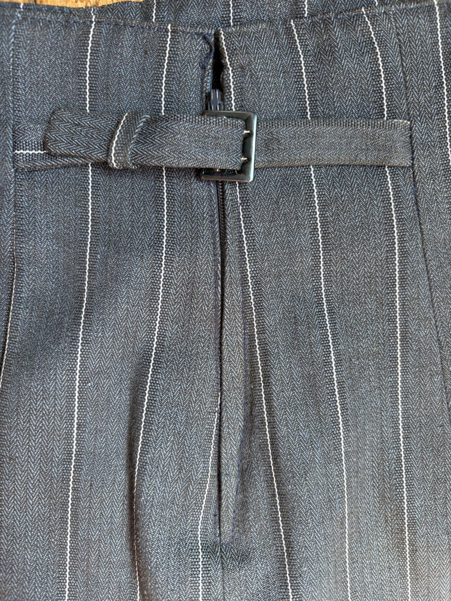 Vintage Italian Pinstripe Skirt | Jacquemus Vibes | Unworn One of a Kind | Officecore Minimal Style, Size XS-S, Petite body frame