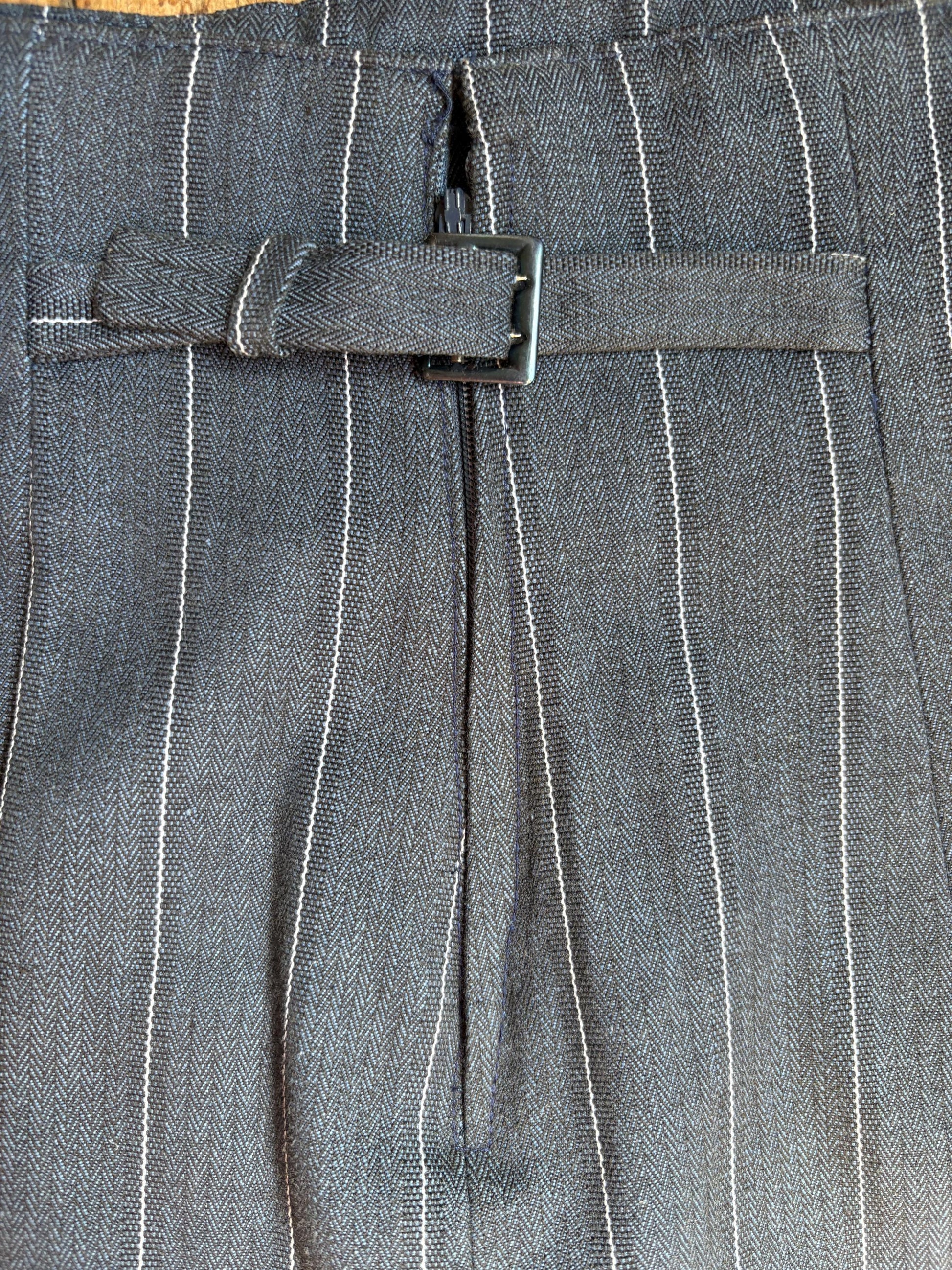 Vintage Italian Pinstripe Skirt | Jacquemus Vibes | Unworn One of a Kind | Officecore Minimal Style, Size XS-S, Petite body frame