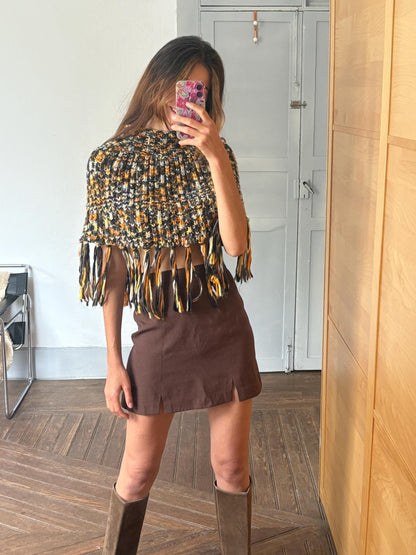 Vintage Colorful Knit Poncho — additional view 5