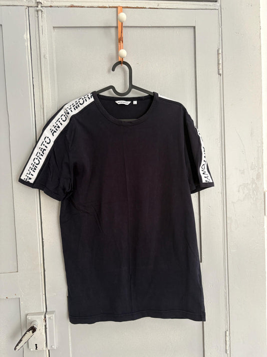 Antony Morato vintage t-shirt black cotton tee unisex streetwear logo top retro minimalist L