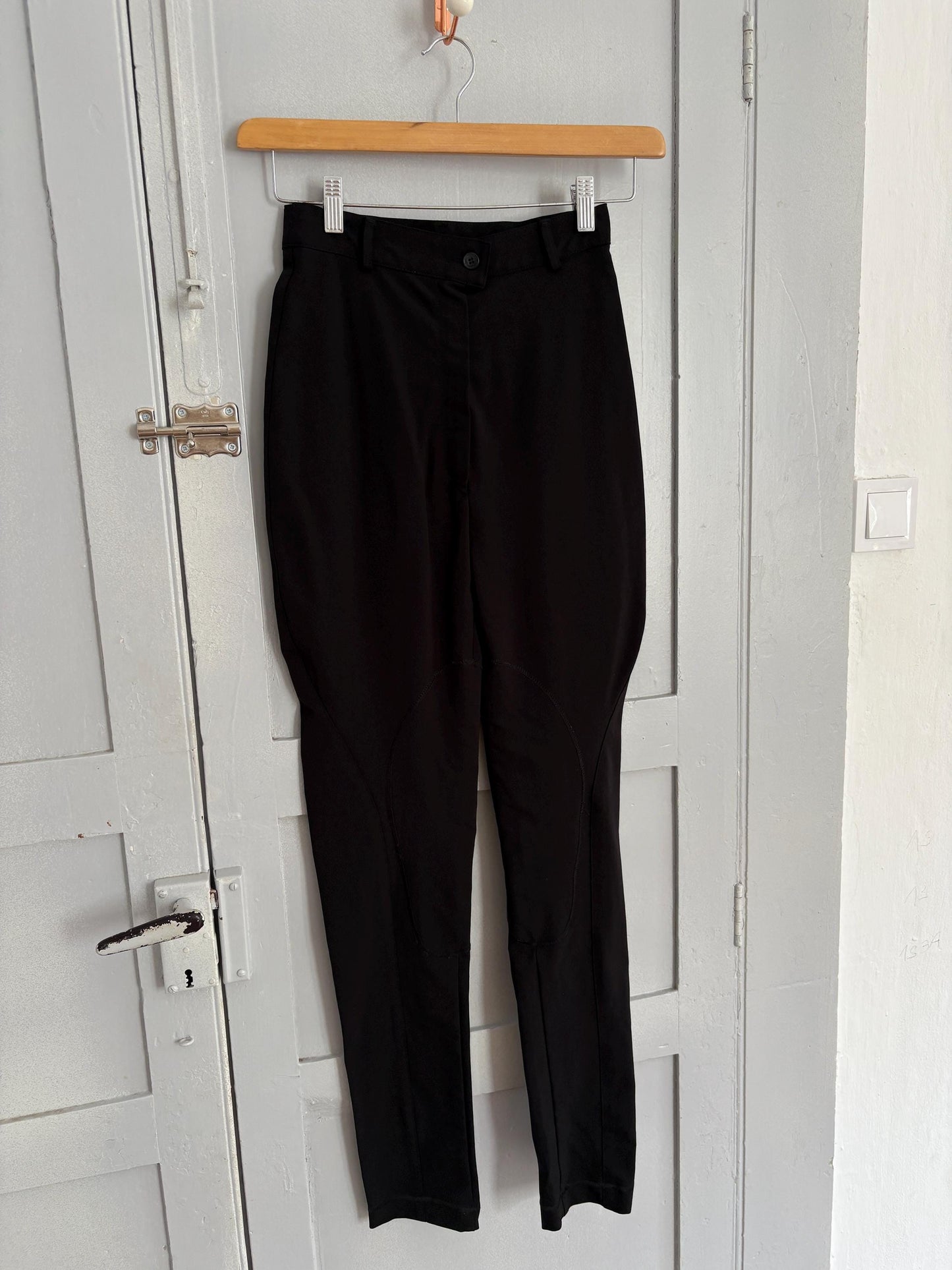 Italian designer Vintage Blues Club black high-waist slim trousers, made in Italy, size EU 36/40, stretchy Original skinny jeans long legs