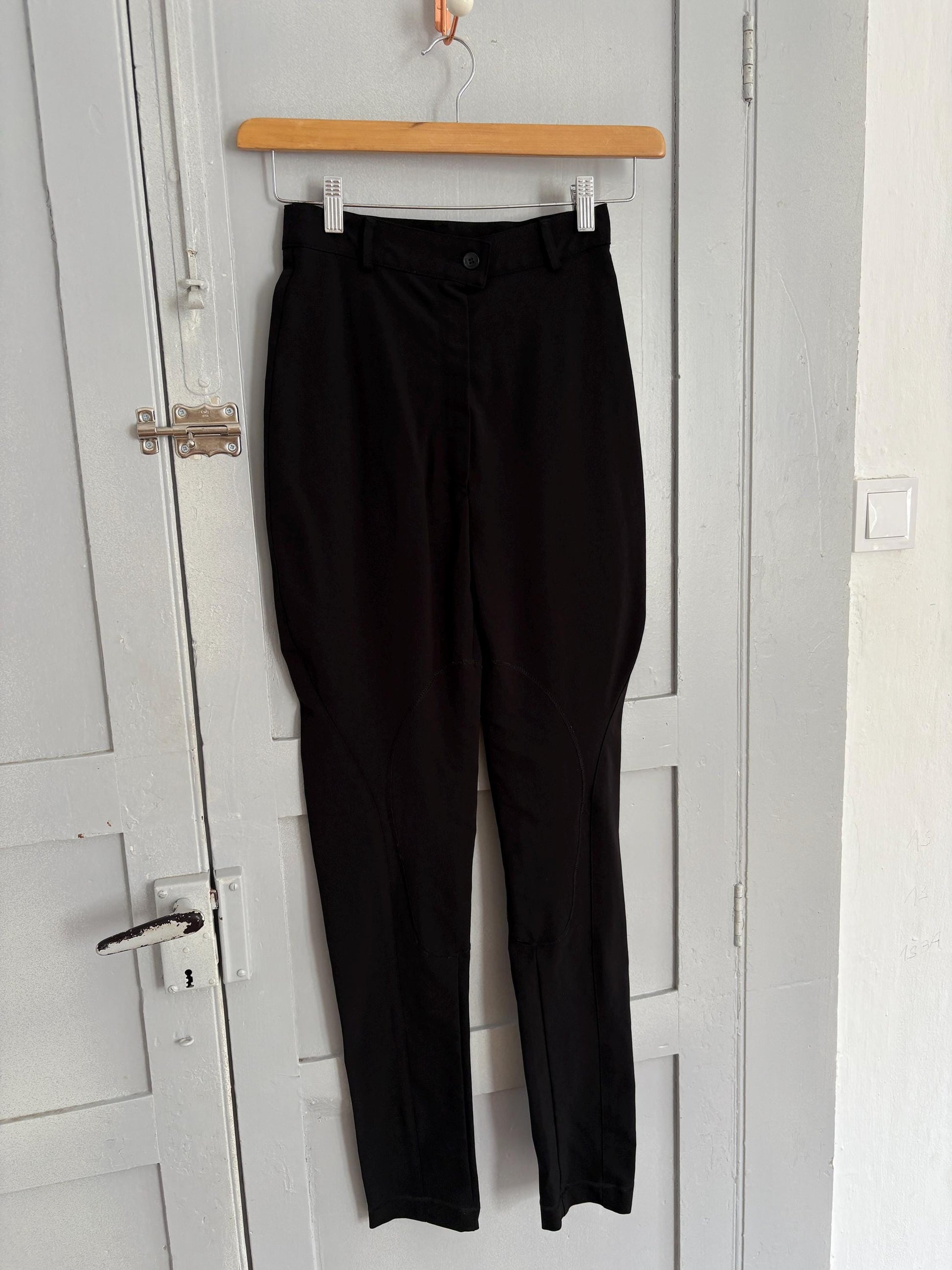 Italian designer Vintage Blues Club black high-waist slim trousers, made in Italy, size EU 36/40, stretchy Original skinny jeans long legs