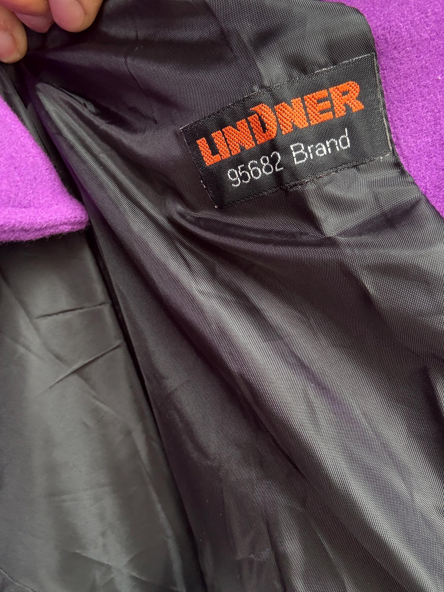 Vintage purple wool & cashmere blend blazer coat – Kristen – Size EU 44 / US 14 – Luxe elegant outerwear