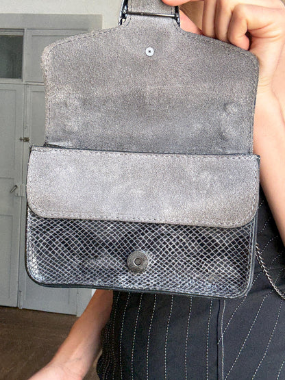 Italian Leather Crossbody Bag With Snake Buckle — additional view 8