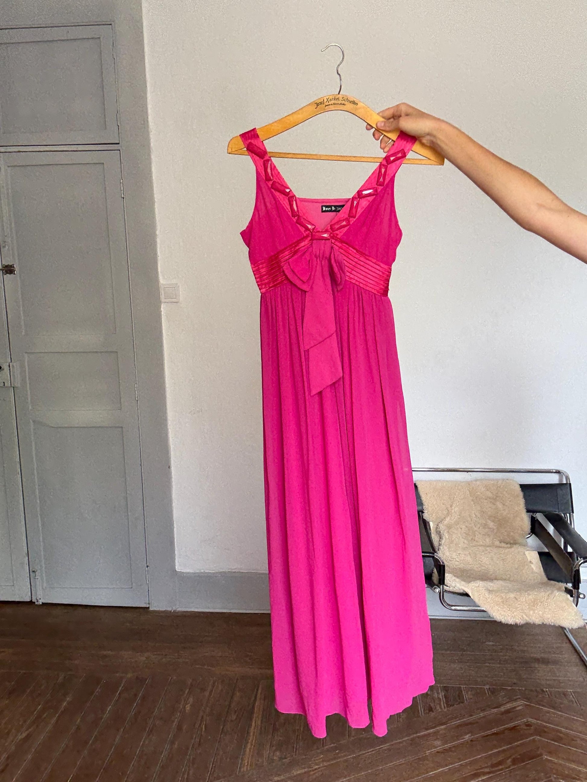 Hot Pink Evening Gown – Lotus De Junio NWT Formal Dress | Valentine’s Day Party Bridesmaid Look | Y2K Barbiecore Style S/M