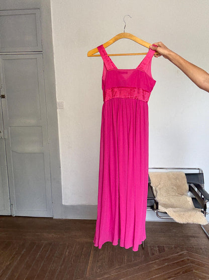 Hot Pink Evening Gown - Y2K Barbiecore Style — back view