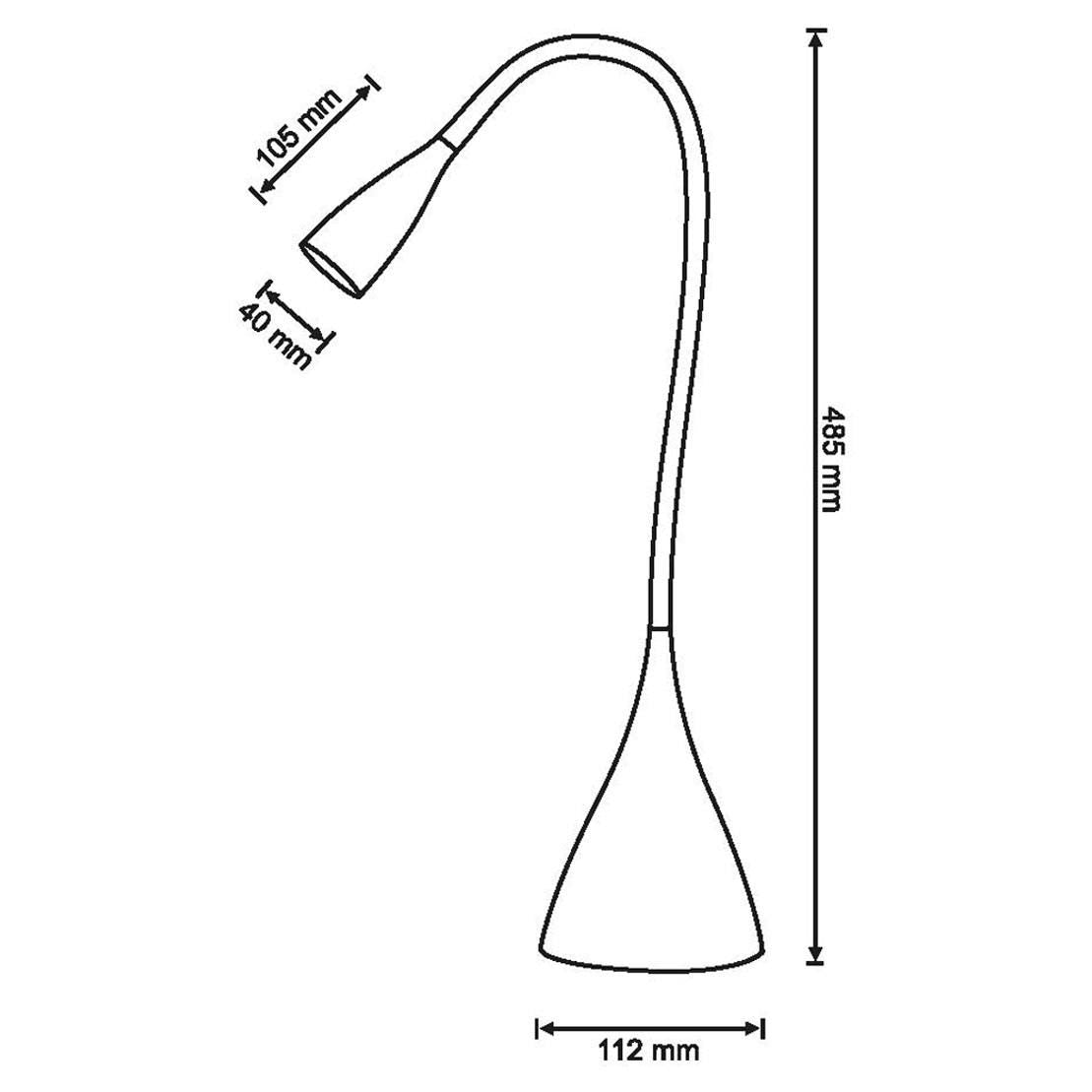 Sculptural red wavy table lamp with flexible neck, touch switch, modern space-age vibe, bold statement lighting, sturdy vintage build