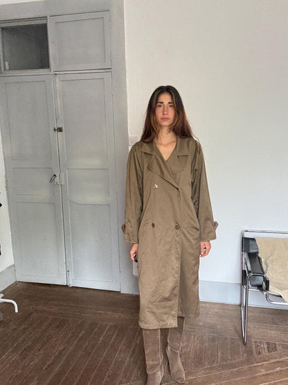 Vintage Oversized Brown Trench Coat — additional view 8