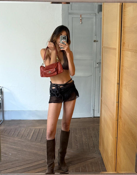 Vintage salvador bachiller orange leather shoulder bag – y2k style, luxe designer, minimal wear