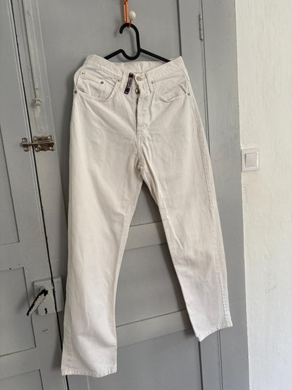 Vintage White Denim Jeans, 90s Tapered Fit — additional view 7