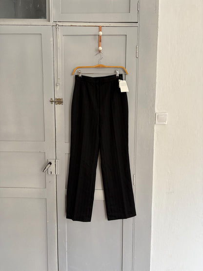 Vintage Italian Black Pinstripe Trousers — additional view 9