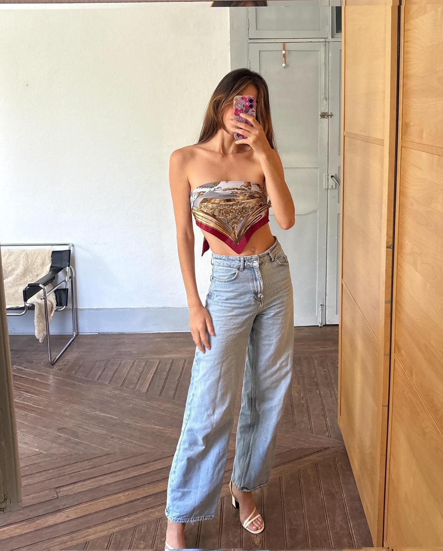 Vintage hermès silk scarf | 100% silk square foulard | bold gold baroque print | made in france | classic french designer scarf 86x86 cm