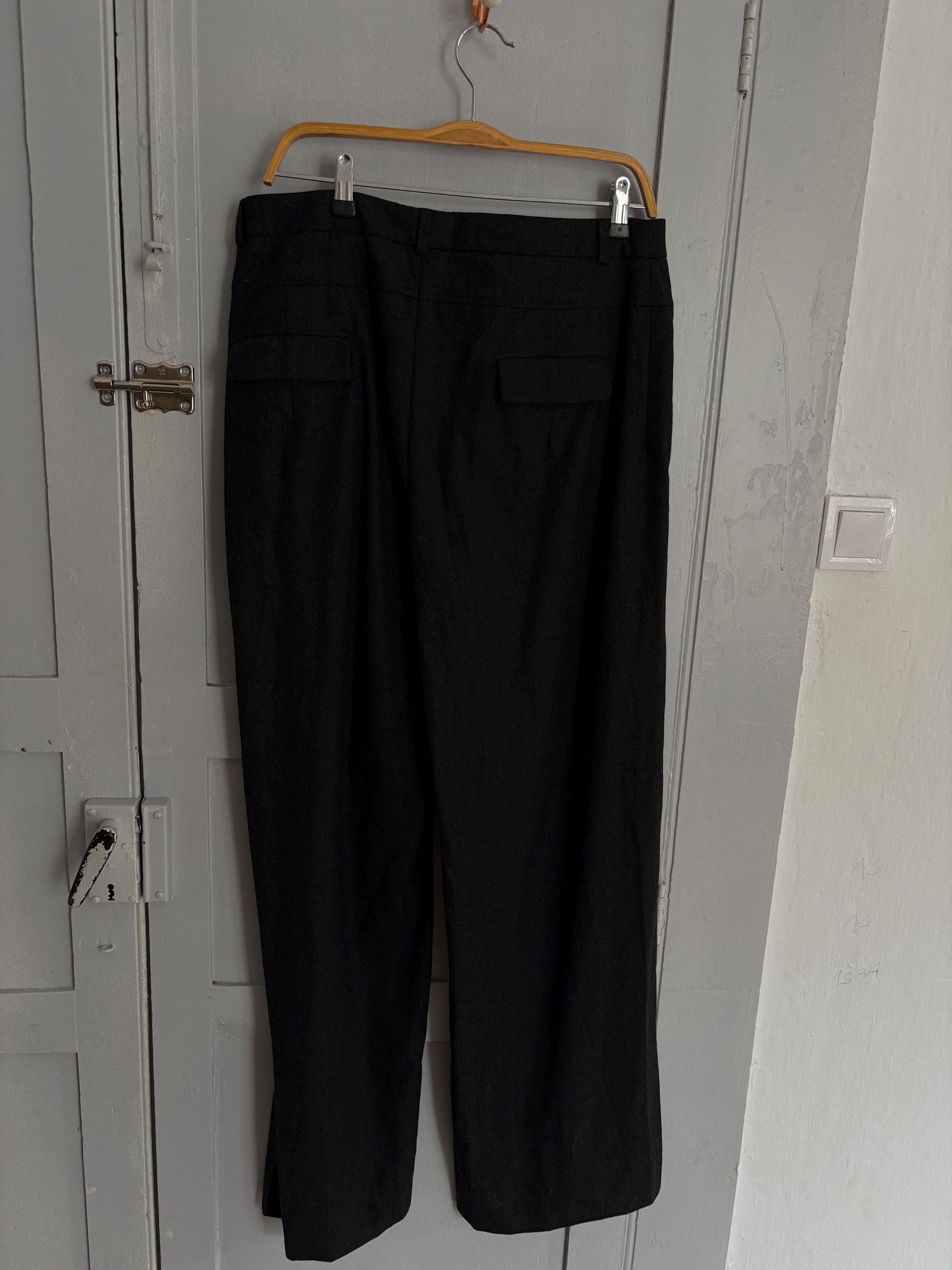 Vintage rene lezard luxury trousers, unworn with tags, wool wide leg pants high rise tailored office wear,