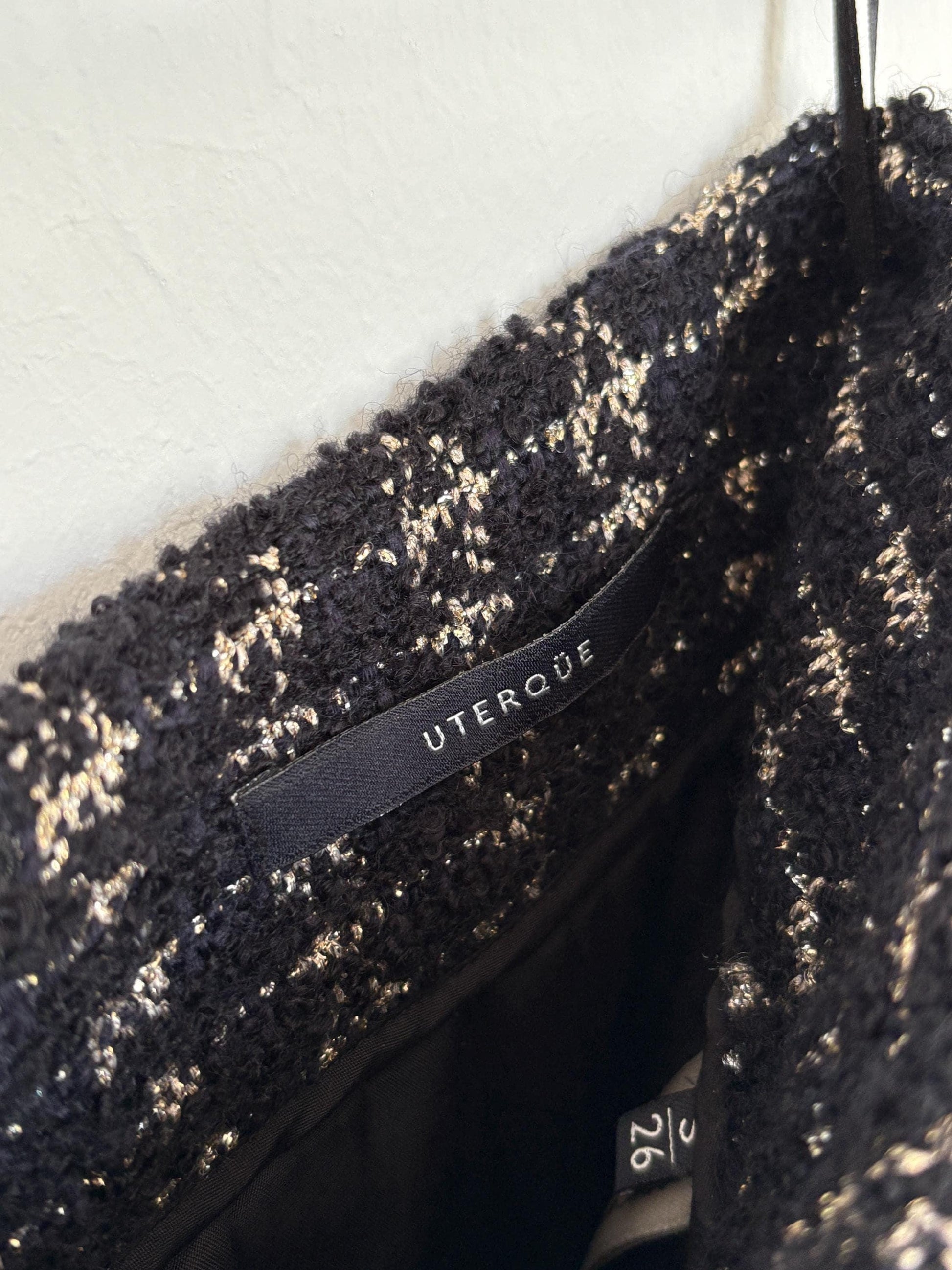 Vintage uterque woman dress with real feathers, wool blend winter dress, french parisian style clothing, luxe midi dress, size s