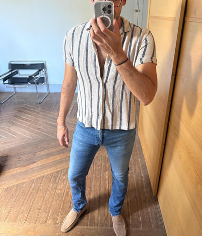 Hugo Boss Blue Wash Straight Leg Jeans — detail