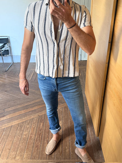 Hugo Boss Blue Wash Straight Leg Jeans — back view