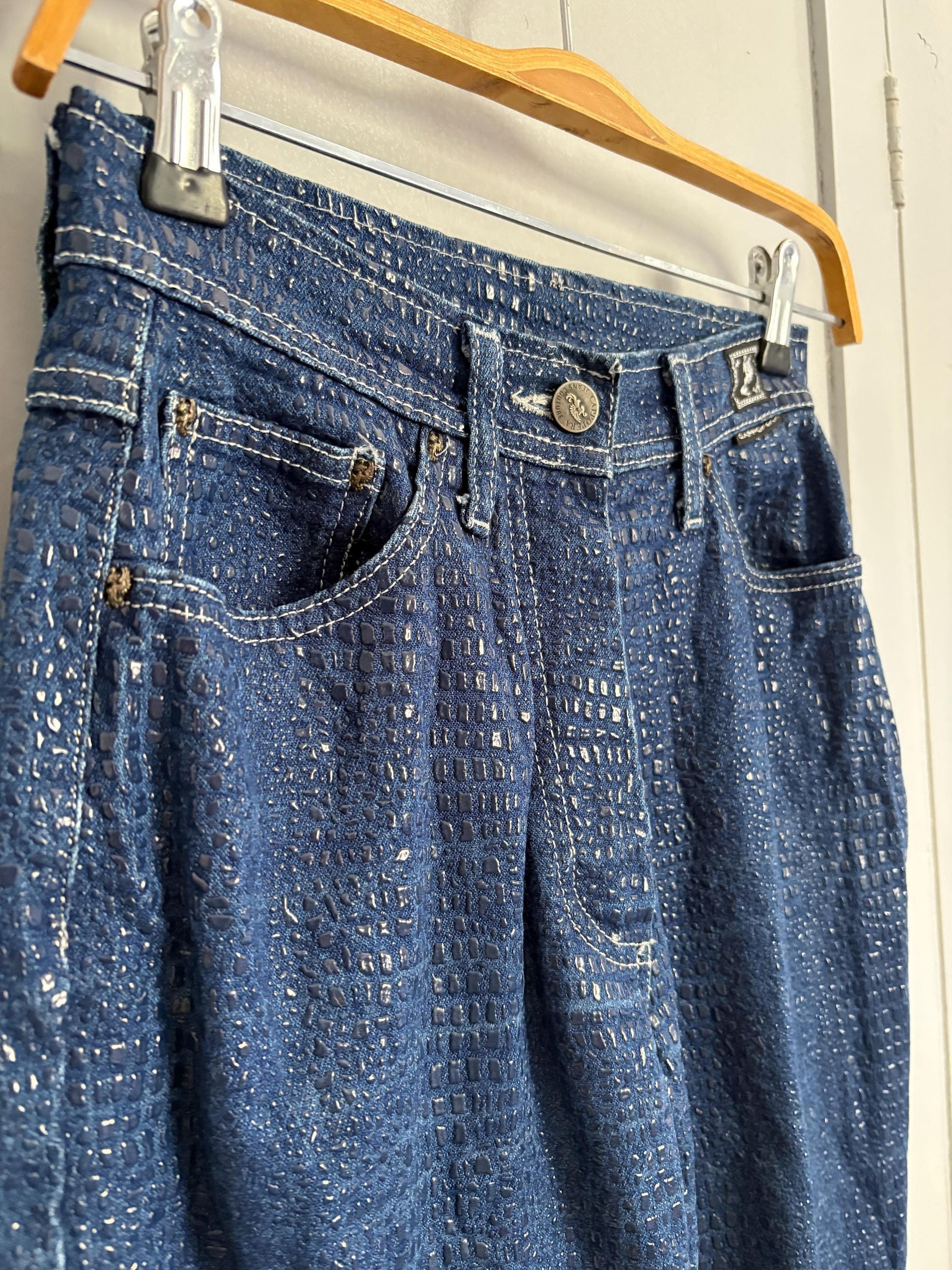 Vintage Designer Snake-Print Jeans by Cappopera – Size S / DE 36