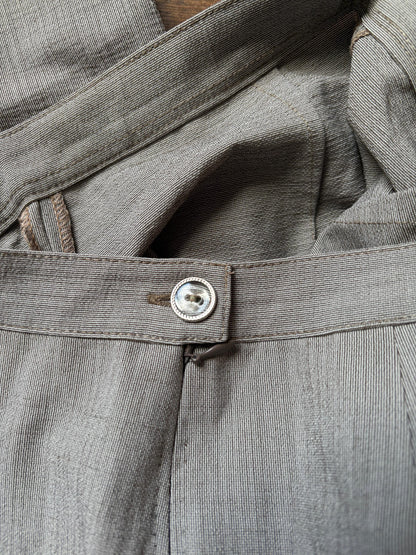 Vintage Light Academia Wool Blend Trousers — fabric close-up