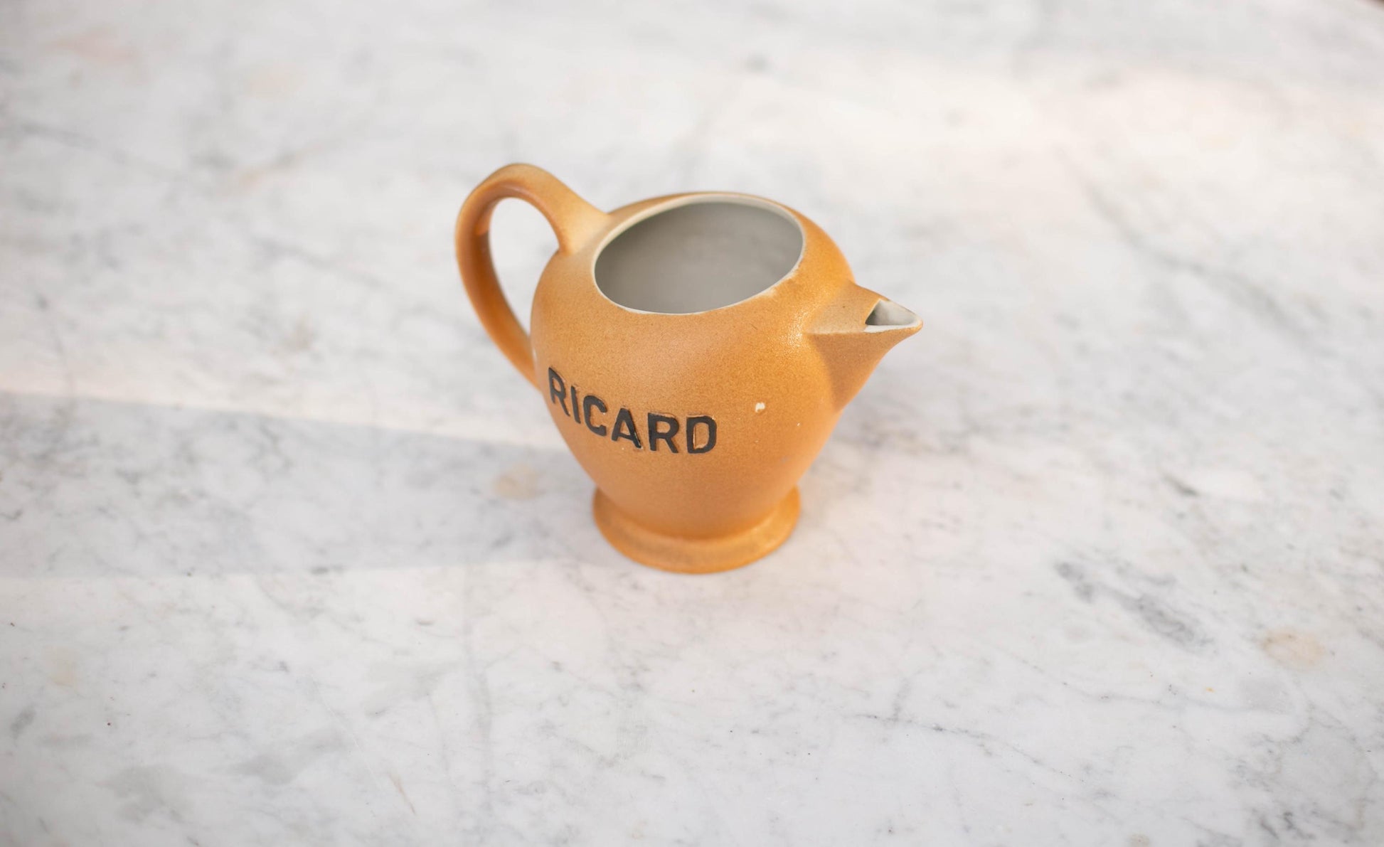 Ricard vintage water pitcher, antique french table decor,water jug bar vintage made in france