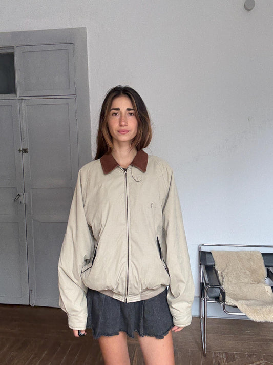 Vintage Yves Saint Laurent Jacket XL – Unisex Designer Bomber with Leather Details | Y2K Minimalist Style