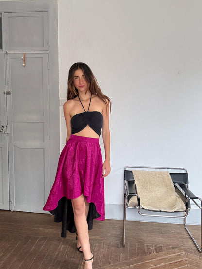 Handmade Vintage Pink High-Low Skirt — additional view 5