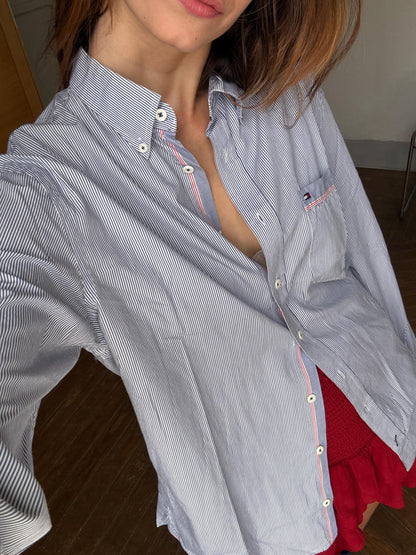 Vintage Tommy Hilfiger Striped Custom Fit Shirt — additional view 5